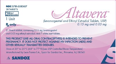 Altavera 0.15 mg and 0.03 mg 28 tablets