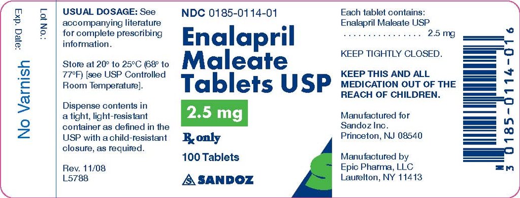 2.5 mg x 100 Tablets - Label