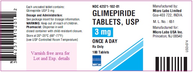 Glimepiride Tablets 3 mg container label