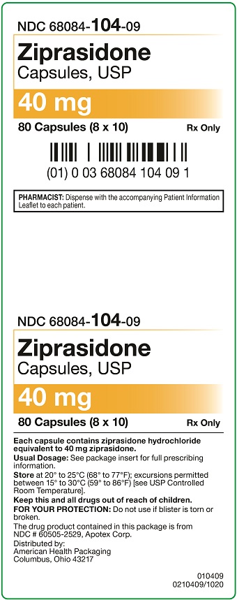 40 mg Ziprasidone Capsules Carton