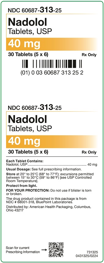 40 mg Nadolol Tablets Carton