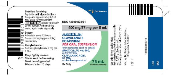 Amoxicillin and Clavulanate Potassium for Oral Suspension Label Image - 400mg/5mL