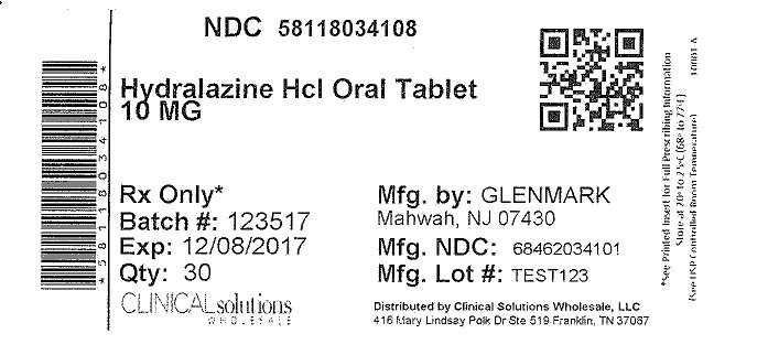 Hydralazine 10mg tablet 30 count blister card