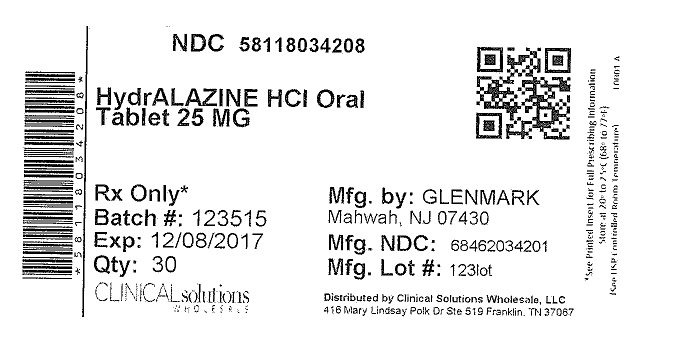 Hydralazine 25mg tablet 30 count blister card