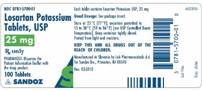 Bottle label, 25 mg, 100's