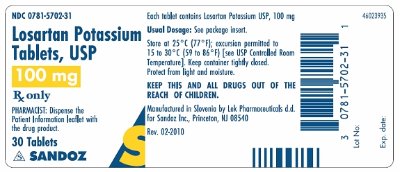 Bottle label, 100 mg, 30's