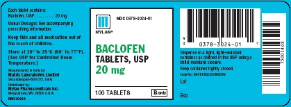 Baclofen 20 mg Tablet Bottles