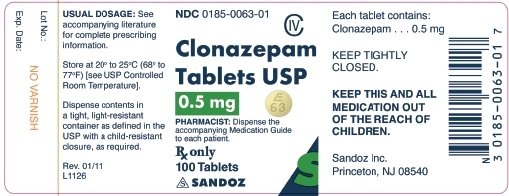 0.5 mg x 100 Tablets Label