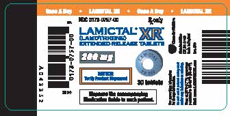 Lamictal XR 200 mg bottle label