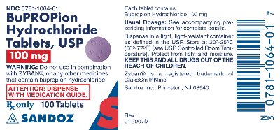Bupropion Hydrochloride 100 mg Label
