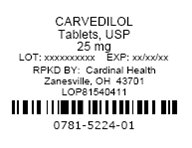 Carvedilol 25 mg blister