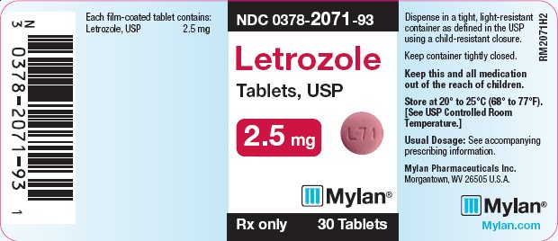 Letrozole Tablets, USP 2.5 mg Bottle Label