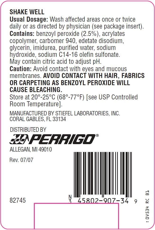 Benzoyl Peroxide Wash 2.5% Back Label
