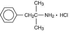 phentermine hydrochloride USP structural formula