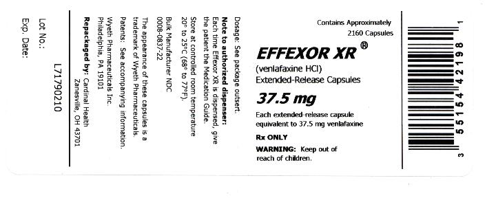 Effexor XR 37.5 mg label