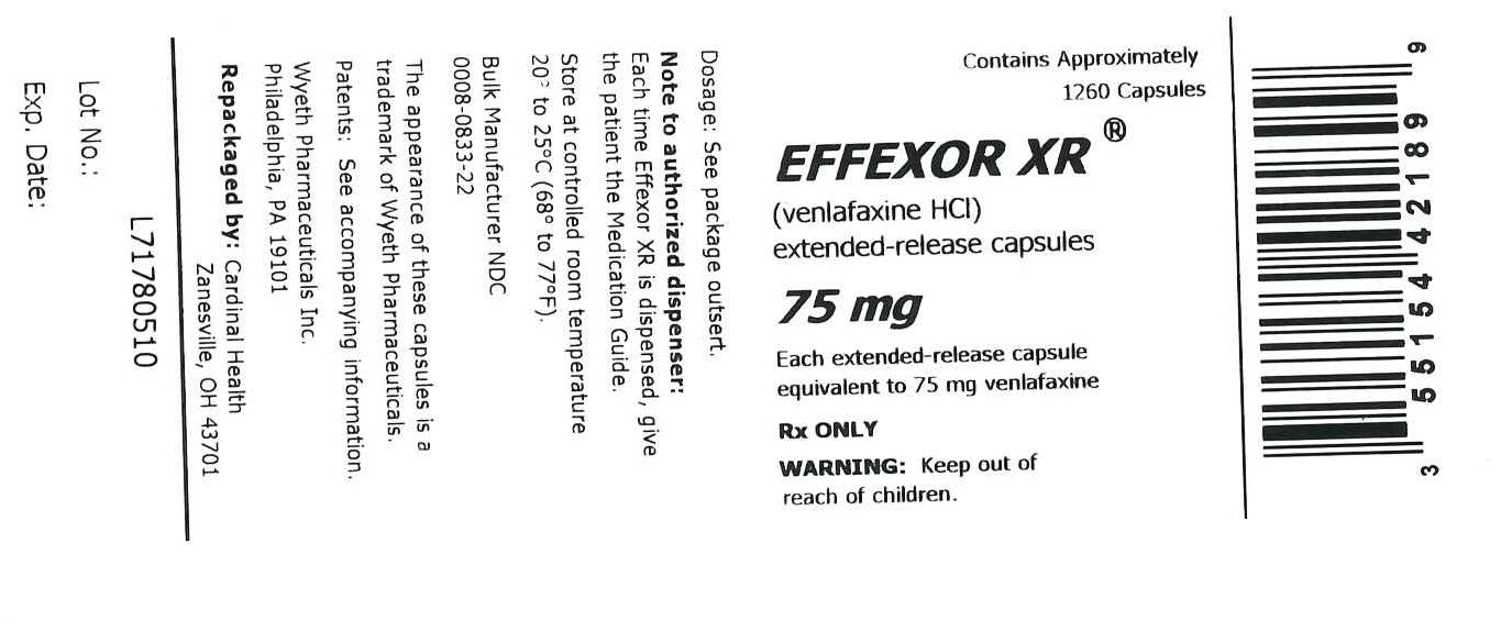 Effexor XR 75 mg Label