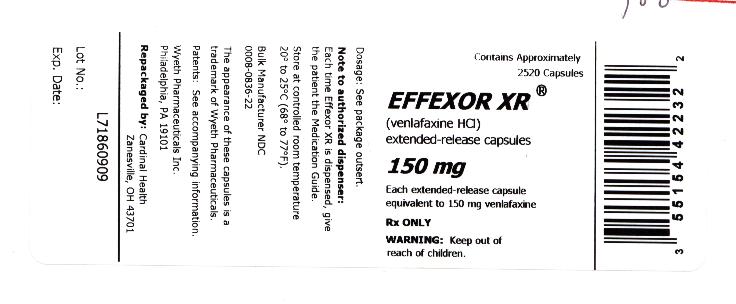 Effexor XR 150 mg Label