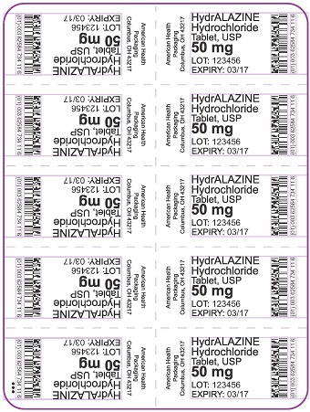 50 mg HydrALAZINE Hydrochloride Tablet Blister