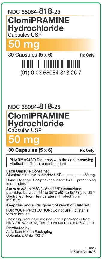 50 mg ClomiPRAMINE HCl Capsules Carton