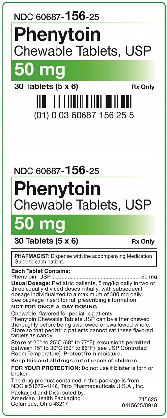 50 mg Phenytoin Chewable Tablets Carton
