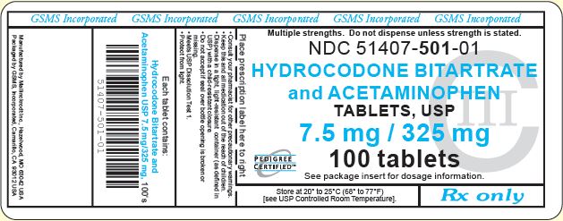 Label Graphic- Hydro APAP 7.5mg/325mg 100s