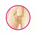 Diagram of the vagina being spread open with two fingers