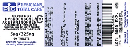 image of 5 mg/325 mg package label