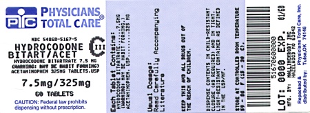 image of 7.5 mg/325 mg package label