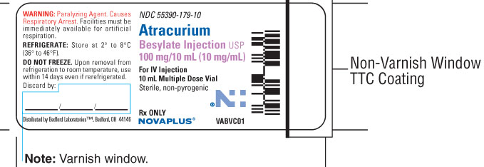 Vial label for Atracurium Besylate Injection USP 100 mg per 10 mL