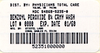 image of benzoyl peroxide 8% label