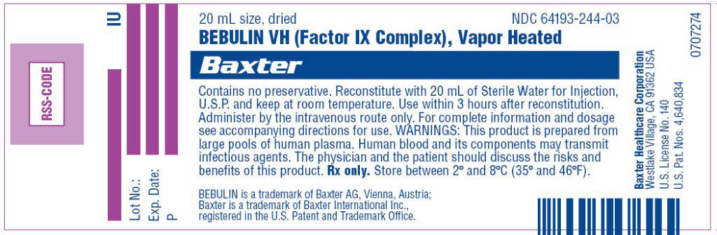 BEBULIN VH 200-1200 vial label