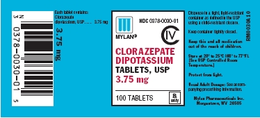 Clorazepate Tablets 3.75 mg Bottles