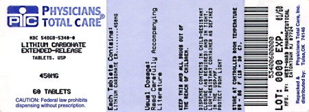 image of 450 mg package label