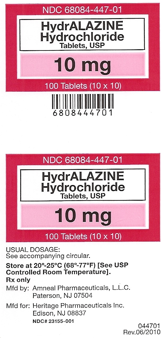 Hydralazine Hydrochloride 10 mg label