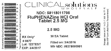Fluphenazine 2.5mg 30 count blister card label