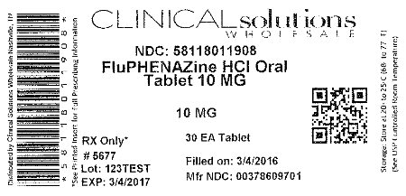 Fluphenazine 10mg 30 count blister card label