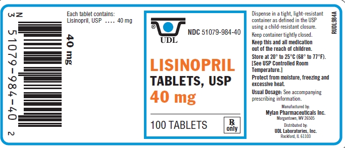 Lisinopril 40 mg Tablets Bottle Lables