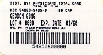 image of 60 mg package label