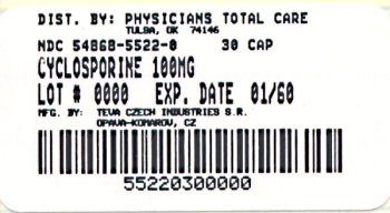 Cyclosporine Caps 100mg 30s Label