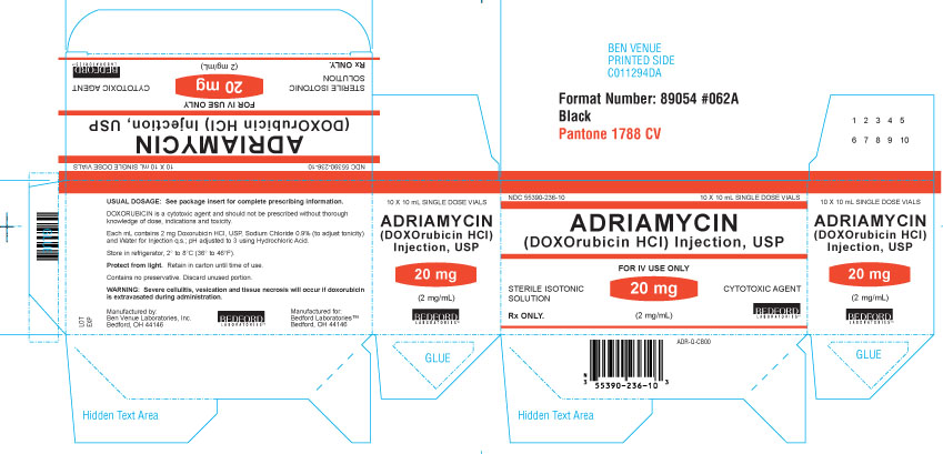 Shelf carton for Adriamycin (Doxorubicin HCl) Injection USP 20 mg