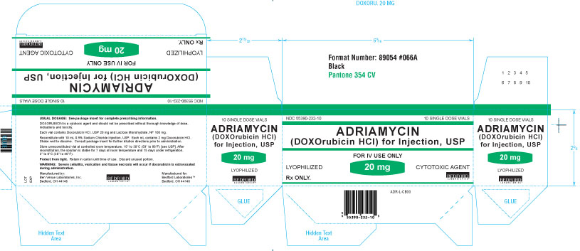Shelf carton for Adriamycin (Doxorubicin HCl) for Injection USP 20 mg