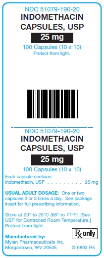 Indomethacin 25 mg Capsules Unit Carton Label