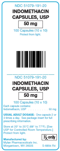Indomethacin 50 mg Capsules Unit Carton Label