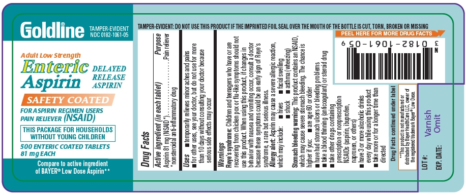 Enteric Aspirin 81 mg 500 count Bottle Label, Panel 1 of 2