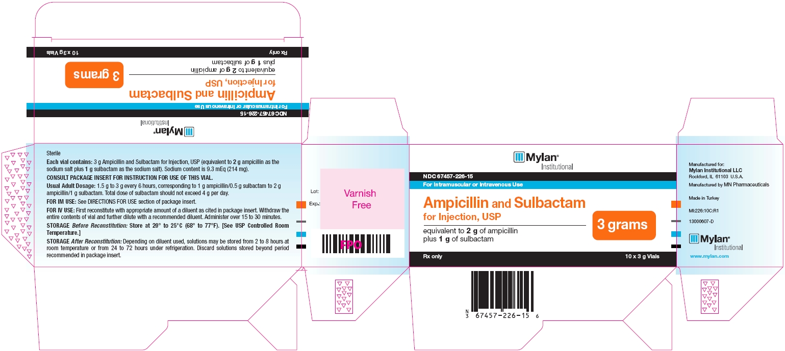 Ampicillin and Sulbactam 3 grams Carton