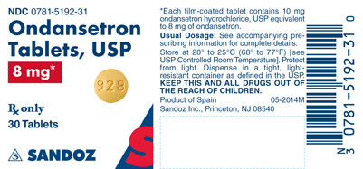 Ondansetron 8 mg Label