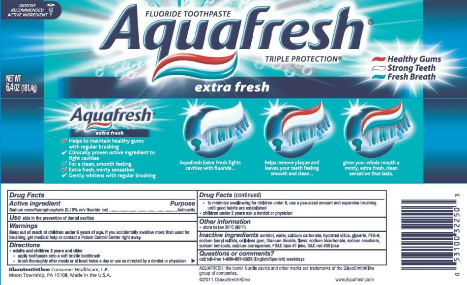 Aquafresh extra fresh paste carton