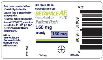 Betapace AF 160 mg label