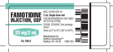 Vial label for Famotidine Injection, USP 2 mL