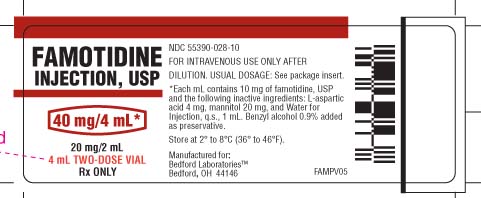 Vial label for Famotidine Injection, USP 4 mL 